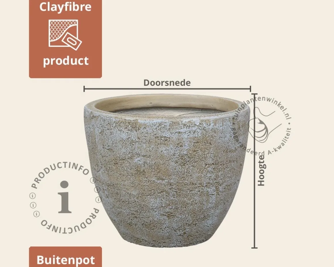 Bloempot Logan 04 lichtbruin