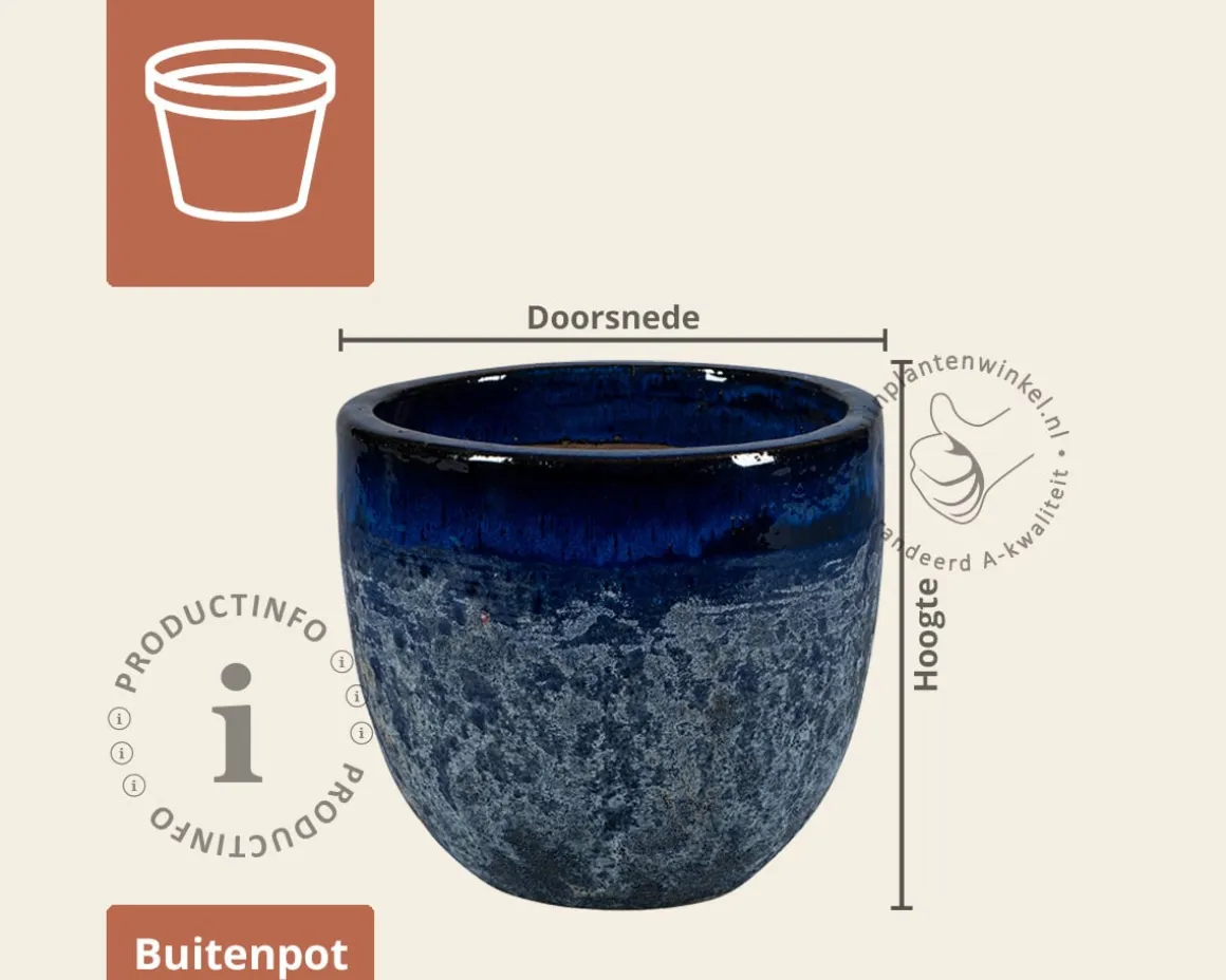 Bloempot Melbourne 2-03 blauw