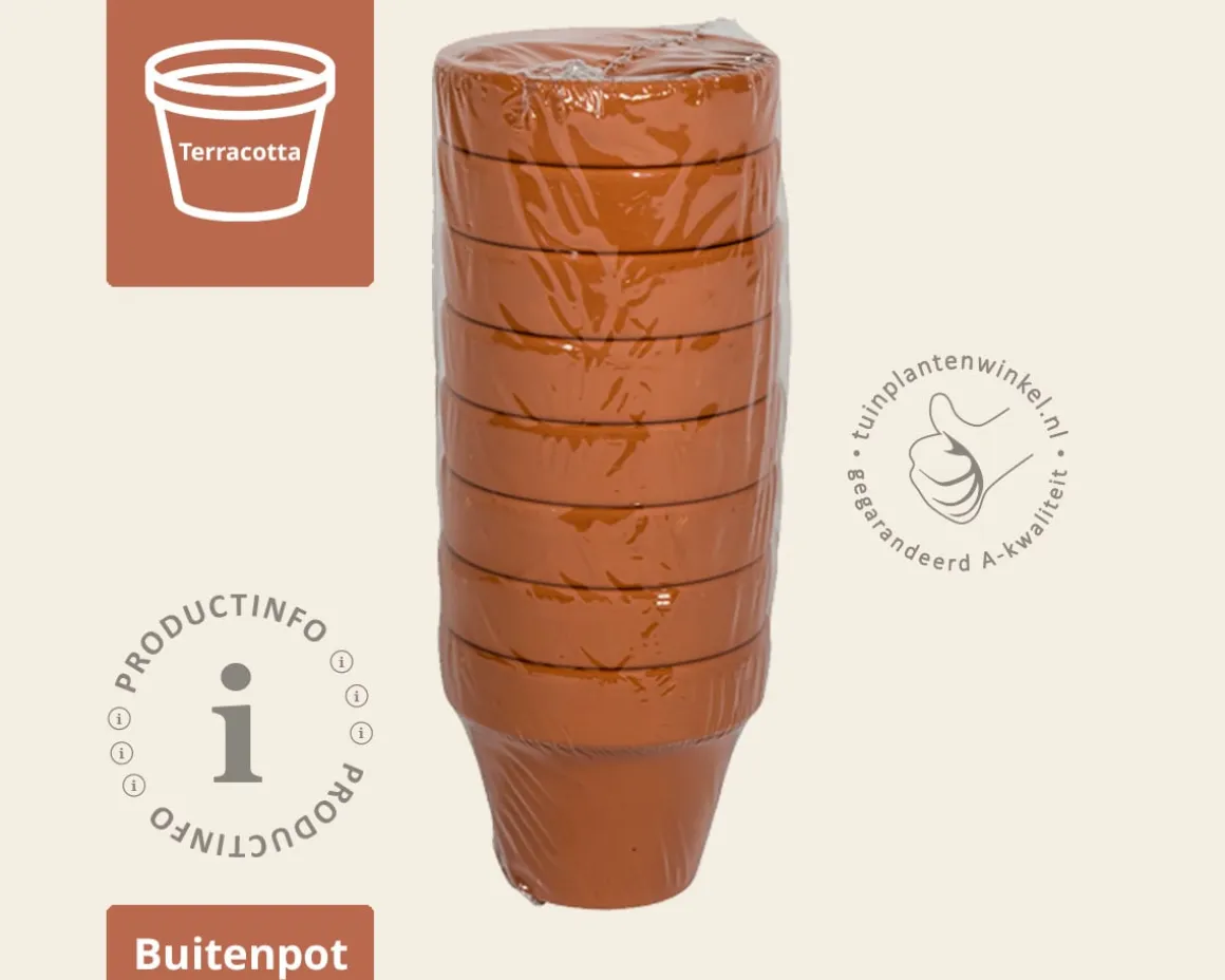 Bloempot mini BLT terracotta set
