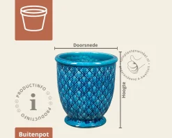 Bloempot Singapore 1-02 turquoise