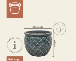 Bloempot Singapore 1-01 zwart/grijs