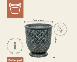 Bloempot Singapore 1-02 zwart/grijs