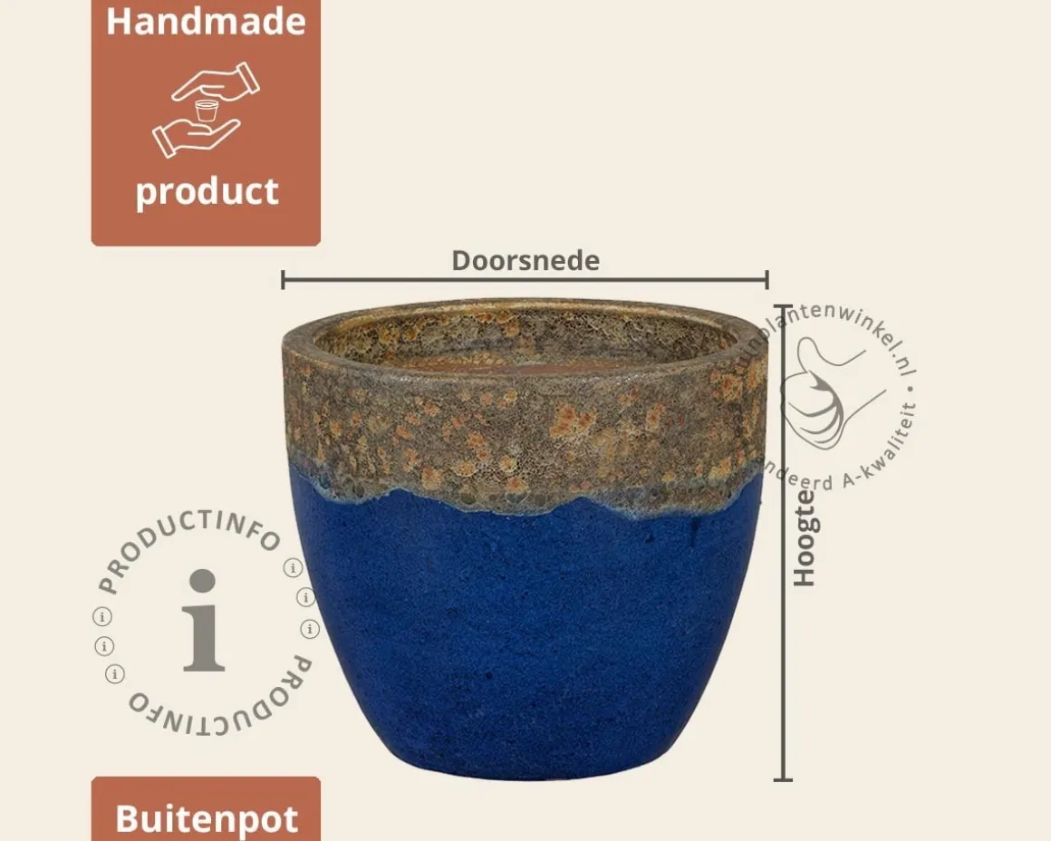 Bloempot Wellington 01 blauw