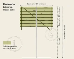 Prunus caucasica leiboom - Rek 200x130 cm