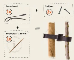 Toebehoren Leibomen los bestellen - Paal 150 cm + Band